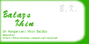 balazs khin business card